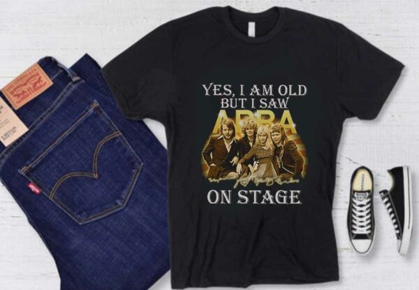I Saw ABBA On Stage Red Shirt, 2021 Yes I Am Old But I Saw ABBA On Stage Signatures Shirt
