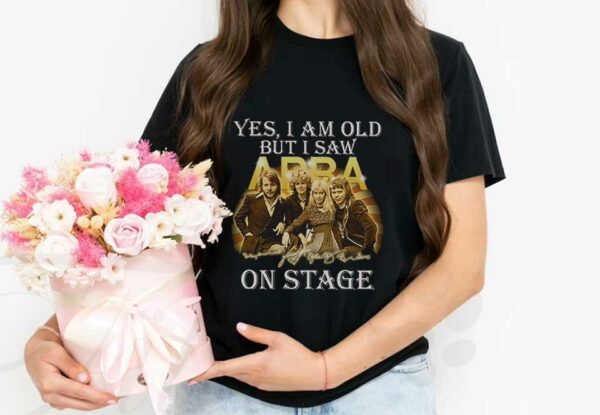 I Saw ABBA On Stage Red Shirt, 2021 Yes I Am Old But I Saw ABBA On Stage Signatures Shirt
