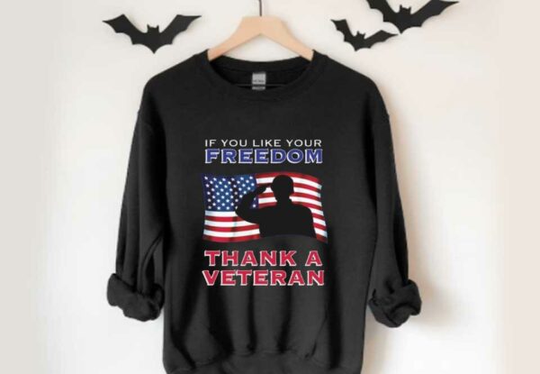 If You Like Your Freedom Thank A Veteran Shirt, If You Like Your Freedom Thank A Veteran American Flag Shirt