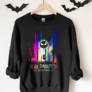 Jack Skellington And Sally Hello Darkness My Old Friend Halloween Shirt, Hello Darkness My Old Fiends Shirt 3