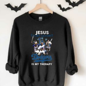 Los Angeles Dodgers Jesus Is My Savior Shirt, Jesus Is My Savior Los Angeles Dodgers Is My Therapy Shirt 3