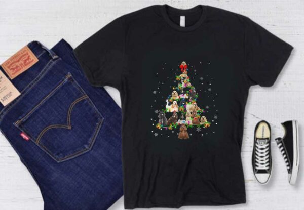 Marry Christmas Cocker Spaniel Tree Shirt, American Cocker Spaniel Christmas Tree Shirt
