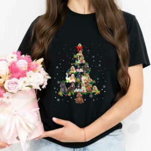 Marry Christmas Cocker Spaniel Tree Shirt, American Cocker Spaniel Christmas Tree Shirt 2