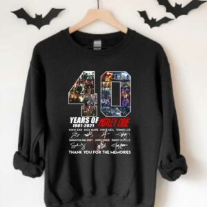 Motley Crue Shirt, 40 Years Of 1981 2021 Motley Crue Thank You For The Memories Signatures Shirt 3