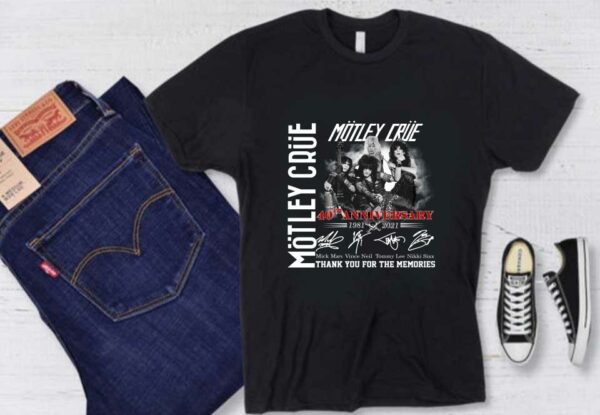 Motley Crue shirt, Thank You Memories Motley Crue 40th Anniversary 1981 2021 Signatures Shirt
