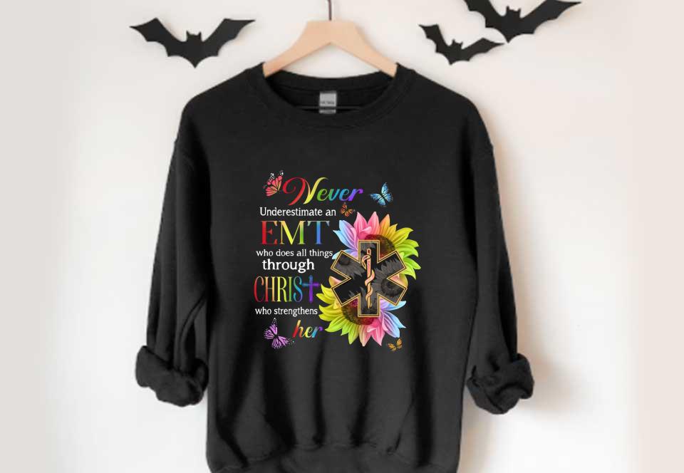 Never Emt Christ Her Shirt, Never Underestimate An Emt Who Does All Things Through Christ Who Strengthens Her Shirt Never Emt Christ Her Shirt Never Underestimate An Emt Who Does All Things Through Christ Who Strengthens Her Shirt 4 - Never Emt Christ Her Shirt, Never Underestimate An Emt Who Does All Things Through Christ Who Strengthens Her Shirt