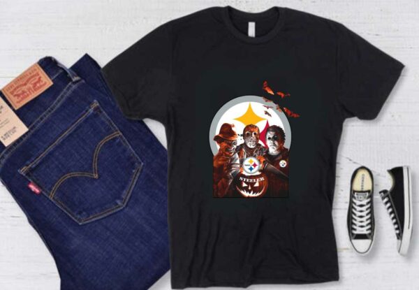 Pittsburgh Steelers Horror Shirt, Pittsburgh Steelers Freddy Krueger Jason Voorhees Michael Myer Halloween Shirt