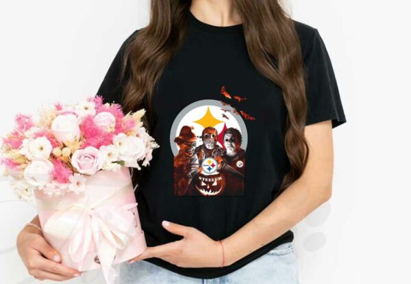 Pittsburgh Steelers Horror Shirt, Pittsburgh Steelers Freddy Krueger Jason Voorhees Michael Myer Halloween Shirt