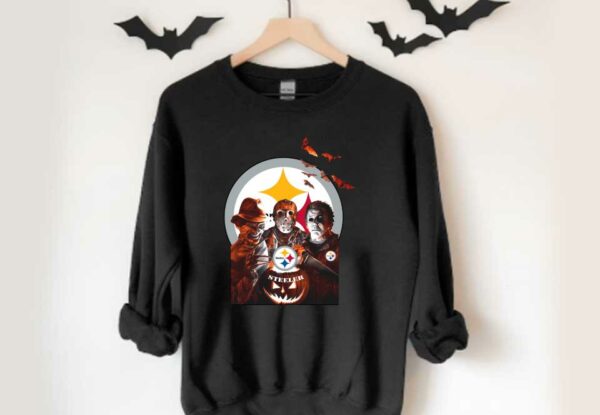 Pittsburgh Steelers Horror Shirt, Pittsburgh Steelers Freddy Krueger Jason Voorhees Michael Myer Halloween Shirt