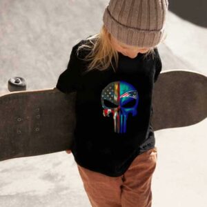 Punisher Skull Mix Shirt, Punisher Skull American Flag New England Patriots 1