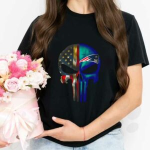 Punisher Skull Mix Shirt, Punisher Skull American Flag New England Patriots 2