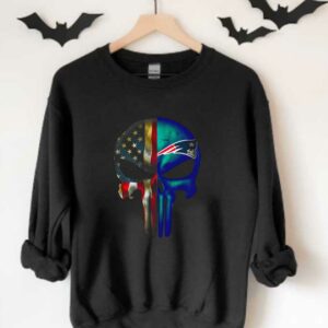 Punisher Skull Mix Shirt, Punisher Skull American Flag New England Patriots 3