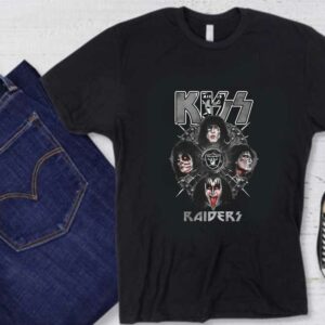 Raider Logo And Kiss Shirt, Kiss Band Raiders Oakland Raiders Shirt, Head Member Kiss Band And Raider Shirt