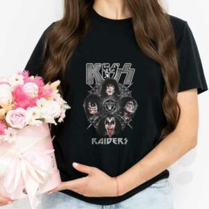 Raider Logo And Kiss Shirt, Kiss Band Raiders Oakland Raiders Shirt, Head Member Kiss Band And Raider Shirt 2