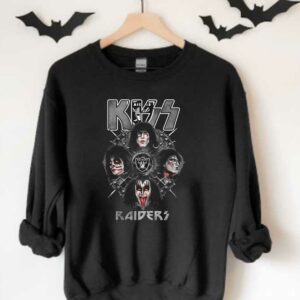 Raider Logo And Kiss Shirt, Kiss Band Raiders Oakland Raiders Shirt, Head Member Kiss Band And Raider Shirt 3