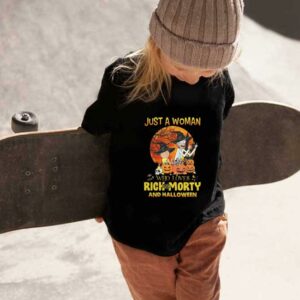 Rick And Morty Witch Pumpkins Skull Halloween Shirt, Just A Woman Who Love Rick And Morty Halloween Shirt 1