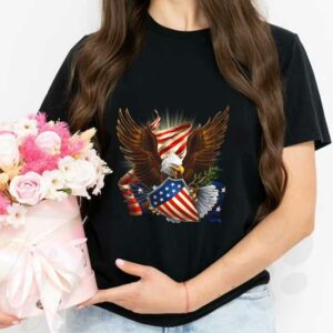 Shield American Flag And Eagle Independence Shirt, Cool American Flag Eagle 4th Of July Independence Day USA Shirt 2