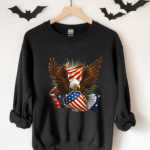 Shield American Flag And Eagle Independence Shirt, Cool American Flag Eagle 4th Of July Independence Day USA Shirt 3