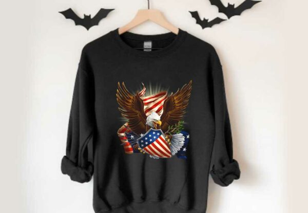 Shield American Flag And Eagle Independence Shirt, Cool American Flag Eagle 4th Of July Independence Day USA Shirt