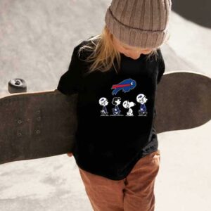 Snoopy Bills Walking Shirt, The Peanut Character Charlie Brown And Snoopy Walking With Buffalo Bills Baseball Shirt
