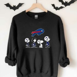 Snoopy Bills Walking Shirt, The Peanut Character Charlie Brown And Snoopy Walking With Buffalo Bills Baseball Shirt 3