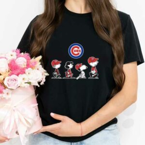 Snoopy Chicago Cubs Walking Shirt, The Peanut Character Charlie Brown And Snoopy Walking With Chicago Cubs Baseball Shirt 2