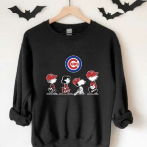 Snoopy Chicago Cubs Walking Shirt, The Peanut Character Charlie Brown And Snoopy Walking With Chicago Cubs Baseball Shirt 3