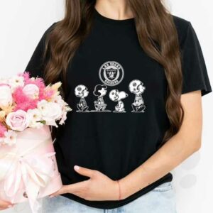 Snoopy Raiders Walking Shirt, The Peanut Character Charlie Brown And Snoopy Walking With Las Vegas Raiders Baseball Shirt 2