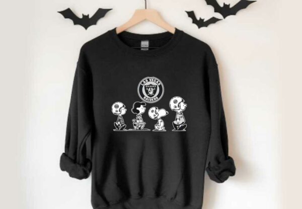 Snoopy Raiders Walking Shirt, The Peanut Character Charlie Brown And Snoopy Walking With Las Vegas Raiders Baseball Shirt