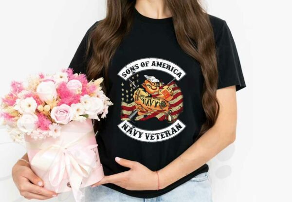 Son Of America Popeye Sailor Navy Veteran American Flag Shirt, Popeye Sailor Navy Veteran American Flag Shirt