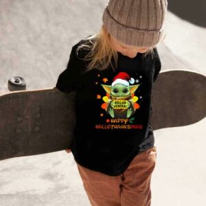 Star Wars Baby Yoda Hug Girl Shirt, Santa Baby Yoda Hug Dollar General Happy Hallothanksmas Shirt