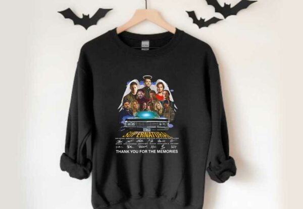 Supernatural All Character Signatures Shirt, Supernatural Signatures Thank You For The Memories Shirt