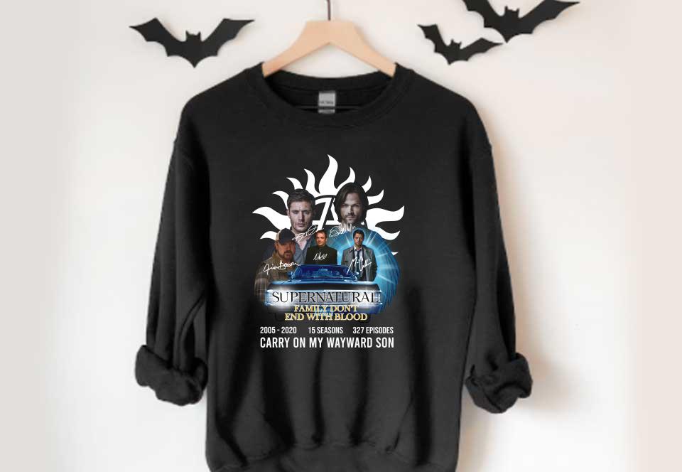 Supernatural Family Son Logo Shirt, Supernatural Family Don't End With Blood 2005 2021 Carry On My Wayward Son Shirt Supernatural Family Son Logo Shirt Supernatural Family Don t End With Blood 2005 2021 Carry On My Wayward Son Shirt 4 - Supernatural Family Son Logo Shirt, Supernatural Family Don't End With Blood 2005 2021 Carry On My Wayward Son Shirt