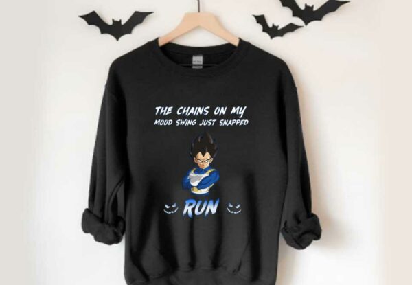 The Chainsn On My Mood Vegeta Run Shirt, Vegeta The Chainsn On My Mood Swing Just Snapped Run Shirt