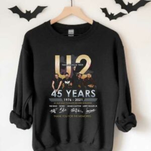 U2 Have Sold 175 Million Records Worldwide Shirt, U2 Rock Band 45 Years 1976 2021 Signatures Shirt 3
