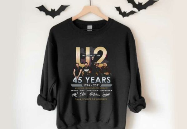U2 Have Sold 175 Million Records Worldwide Shirt, U2 Rock Band 45 Years 1976 2021 Signatures Shirt