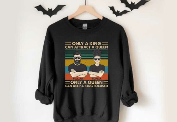 William Sophia Vintage Shirt, William Sophia Only A King Can Attract A Queen Only A Queen Can Keep A King Focused Shirt