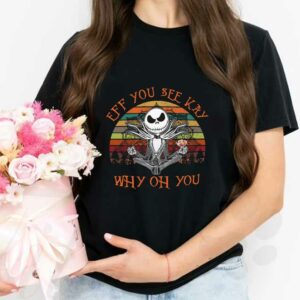 Yoga Jack Skellington Why Oh You Shirt, Jack Skellington Yoga Eff You See Kay Why Oh You Shirt 2