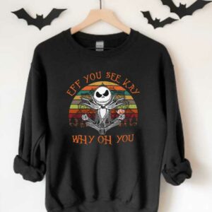 Yoga Jack Skellington Why Oh You Shirt, Jack Skellington Yoga Eff You See Kay Why Oh You Shirt 3