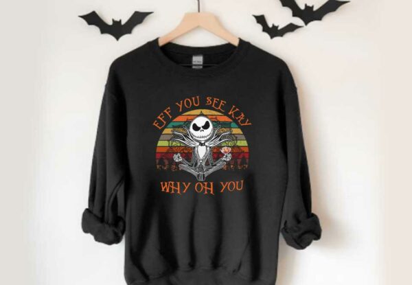 Yoga Jack Skellington Why Oh You Shirt, Jack Skellington Yoga Eff You See Kay Why Oh You Shirt