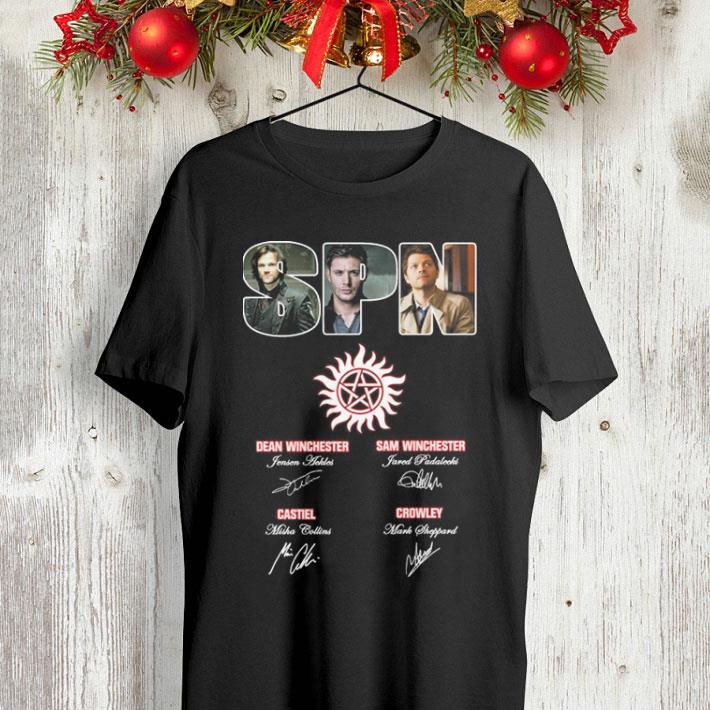 Supernatural SPN all signatures shirt 4 - Supernatural SPN all signatures shirt