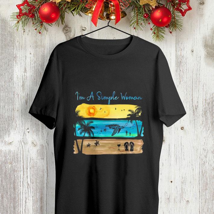 Sunshine turtle wine flip flops I'm A Simple Woman shirt Sunshine turtle wine flip flops I m A Simple Woman shirt 4 - Sunshine turtle wine flip flops I'm A Simple Woman shirt