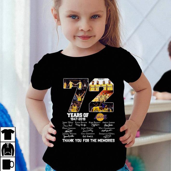 72 years of Los Angeles Lakers signatures thank you for the memories shirt 4 - 72 years of Los Angeles Lakers signatures thank you for the memories shirt