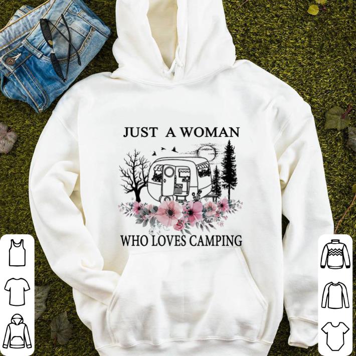 Just a woman who loves camping Floral shirt 4 - Just a woman who loves camping Floral shirt