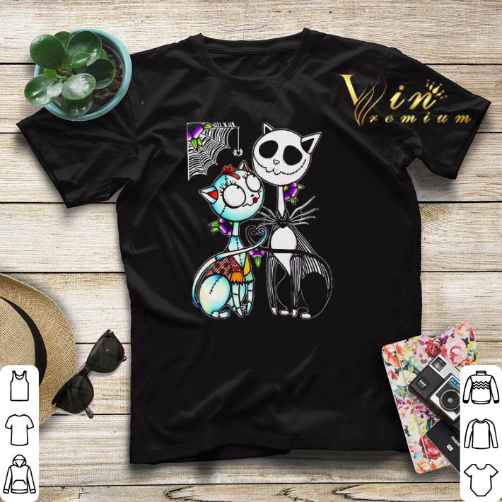 Cat Jack Skellington and Sally shirt sweater Cat Jack Skellington and Sally shirt sweater 4 - Cat Jack Skellington and Sally shirt sweater