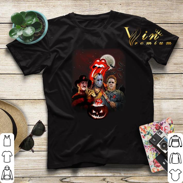 Halloween The Rolling Stones horror film characters pumpkin shirt 4 - Halloween The Rolling Stones horror film characters pumpkin shirt