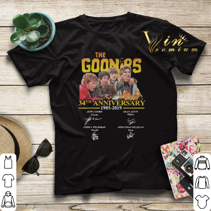 Signatures She Goonies 34th anniversary 1985 2019 shirt 4 - Signatures She Goonies 34th anniversary 1985–2019 shirt