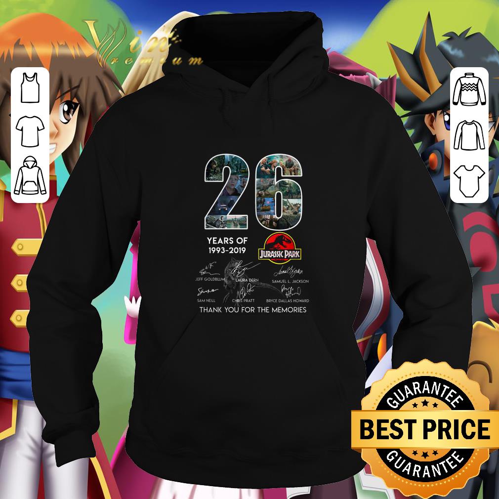 Cool 26 Years of Jurassic Park 1993 2019 Signatures shirt 4 1 - Cool 26 Years of Jurassic Park 1993-2019 Signatures shirt
