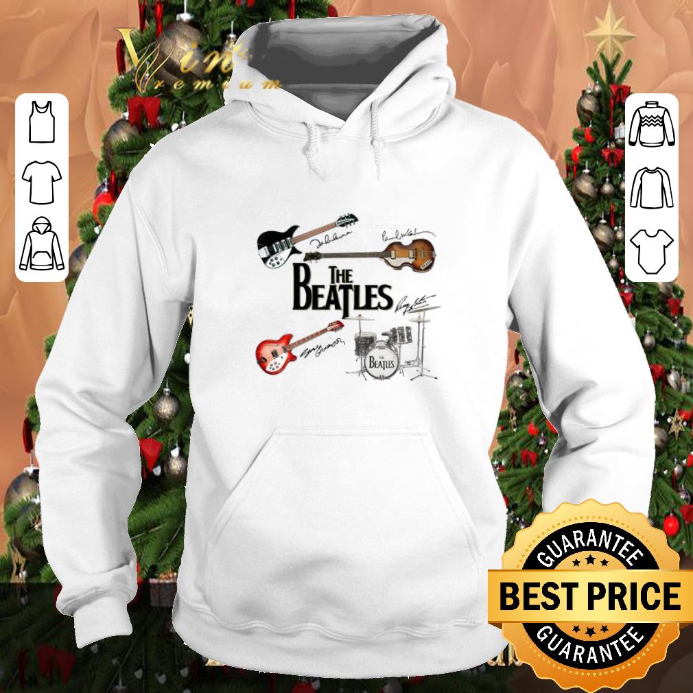 Nice The Beatles Guitars Instrument Signatures shirt 4 - Nice The Beatles Guitars Instrument Signatures shirt