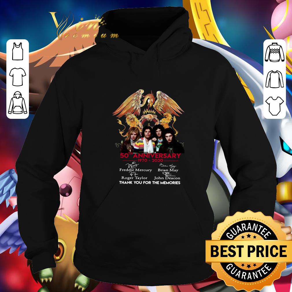 Top 50th anniversary 1970 2020 Queen Freddie Mercury Thank you for the memories shirt 4 - Top 50th anniversary 1970-2020 Queen Freddie Mercury Thank you for the memories shirt